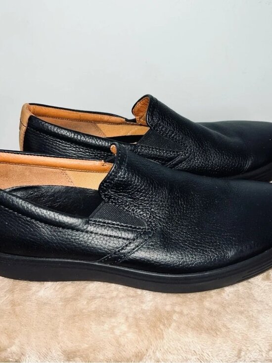 ECCO Black Leather Slip On Comfort Loafers - Men’s Size 41 main image 4